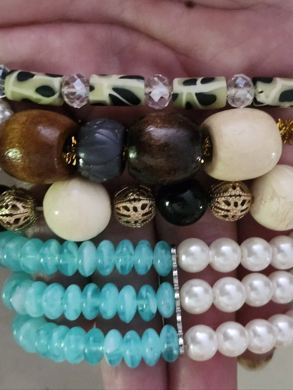 Set Of 4 Assorted Beaded Bracelets-fun Styles & Colors!